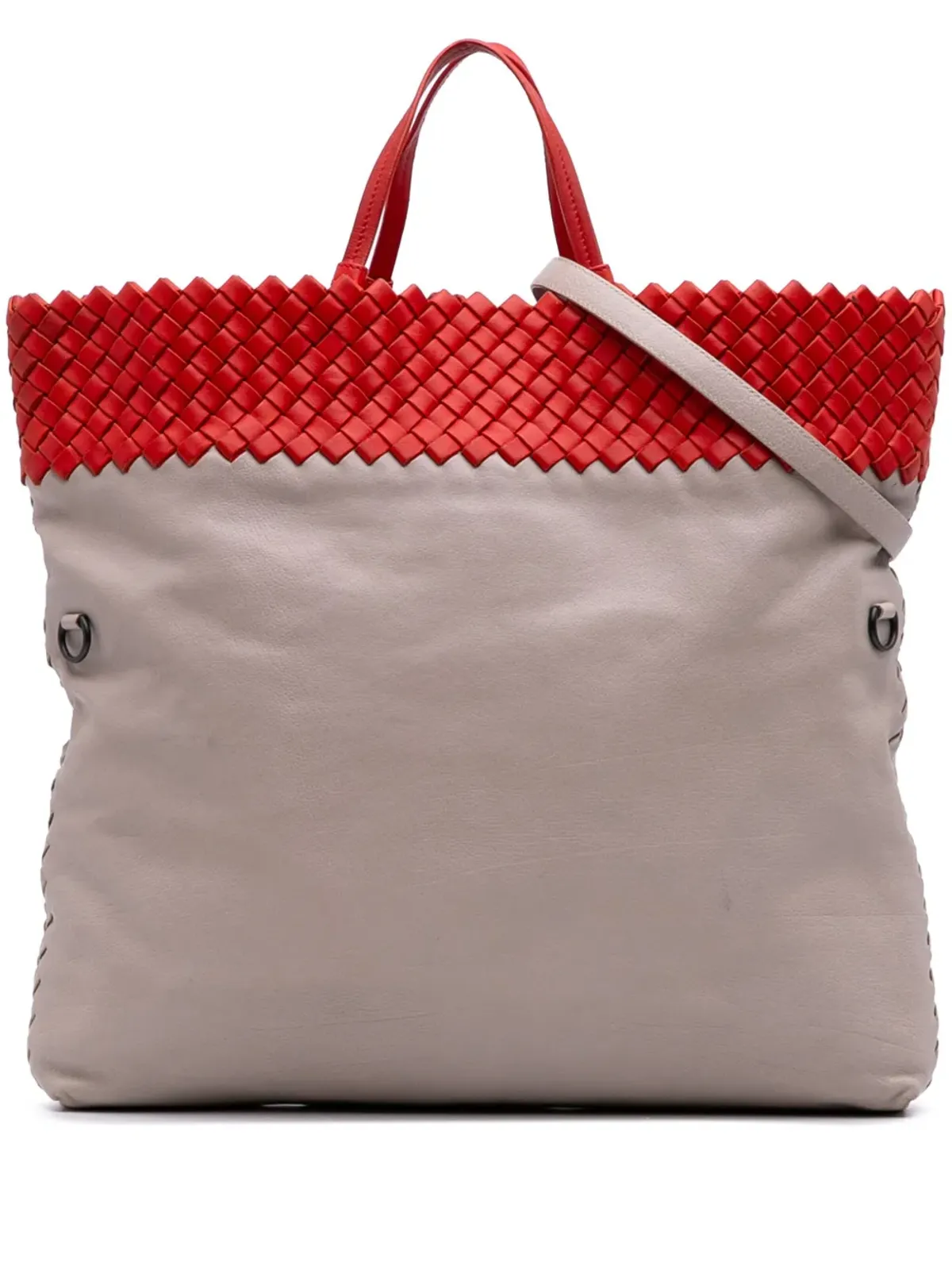 Bottega Veneta Pre-Owned イントレチャート トリム バイカラー ナパ サッチェル - グレー - 画像1