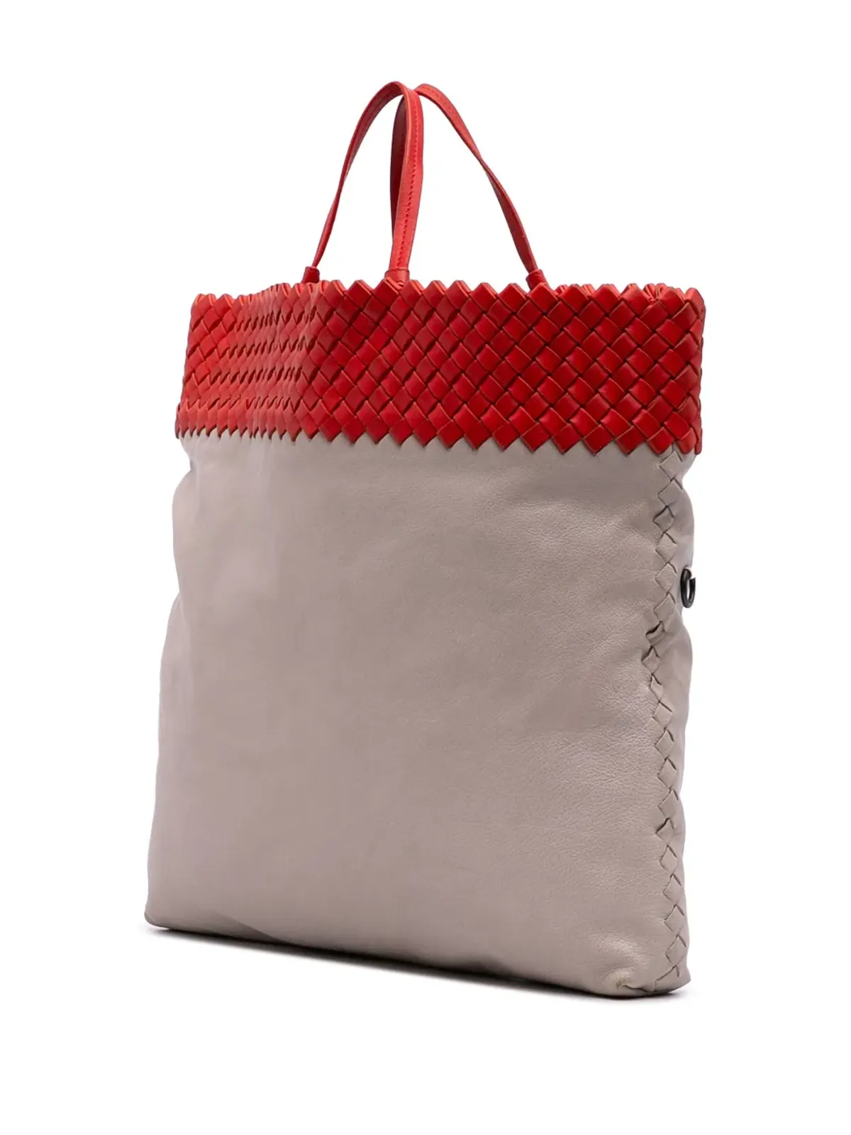 Bottega Veneta Pre-Owned イントレチャート トリム バイカラー ナパ サッチェル - グレー - 画像3