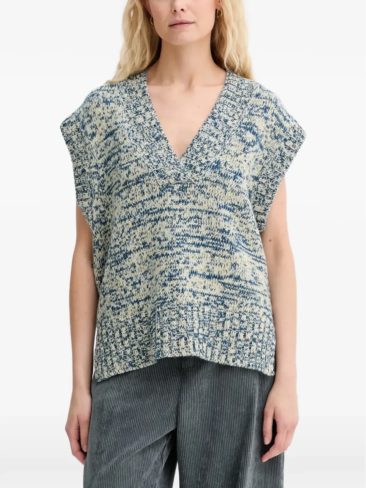 MUNTHE Arazza V-neck vest - Blue - 画像1