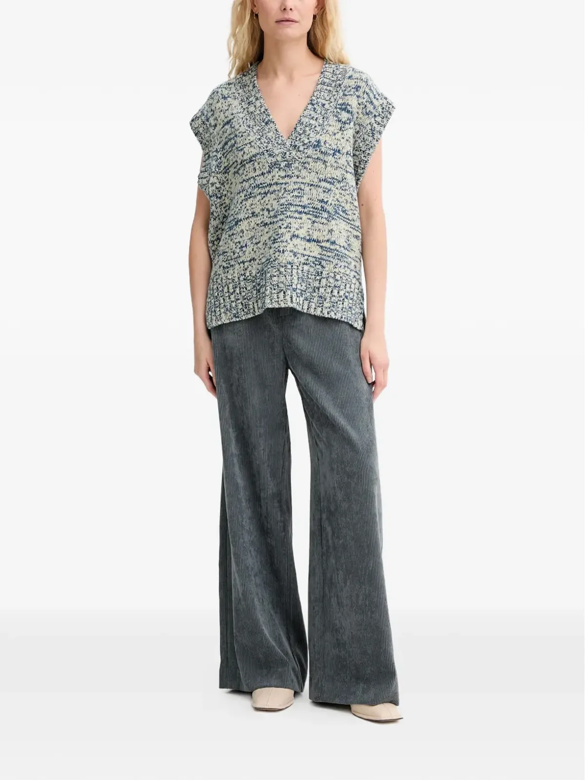 MUNTHE Arazza V-neck vest - Blue - 画像2