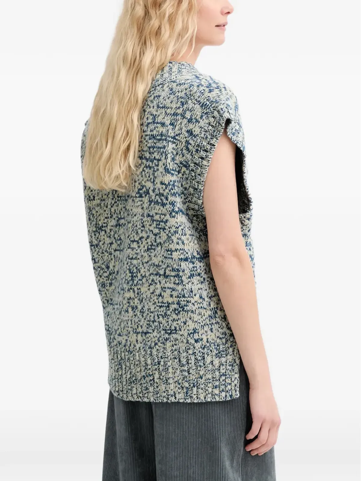 MUNTHE Arazza V-neck vest - Blue - 画像3