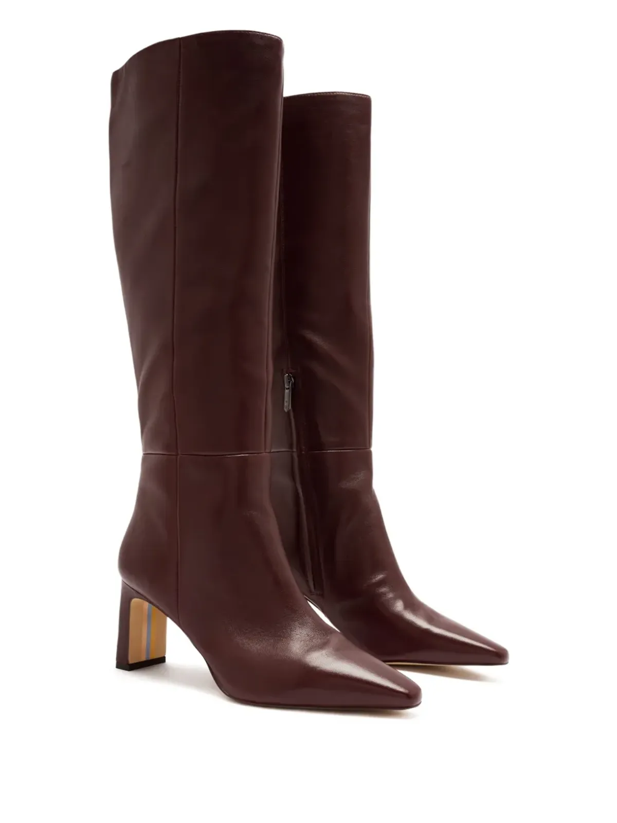 Sam Edelman ポインテッド・ブロックヒール・ブーツ（ブラウン） - 画像2