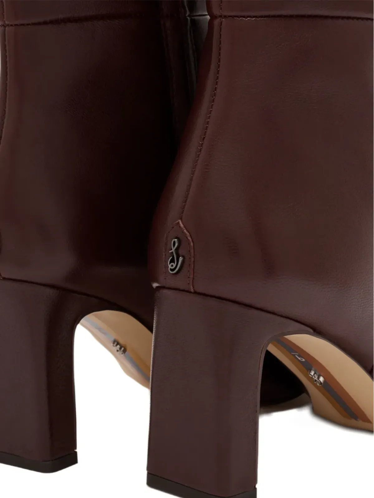 Sam Edelman ポインテッド・ブロックヒール・ブーツ（ブラウン） - 画像3