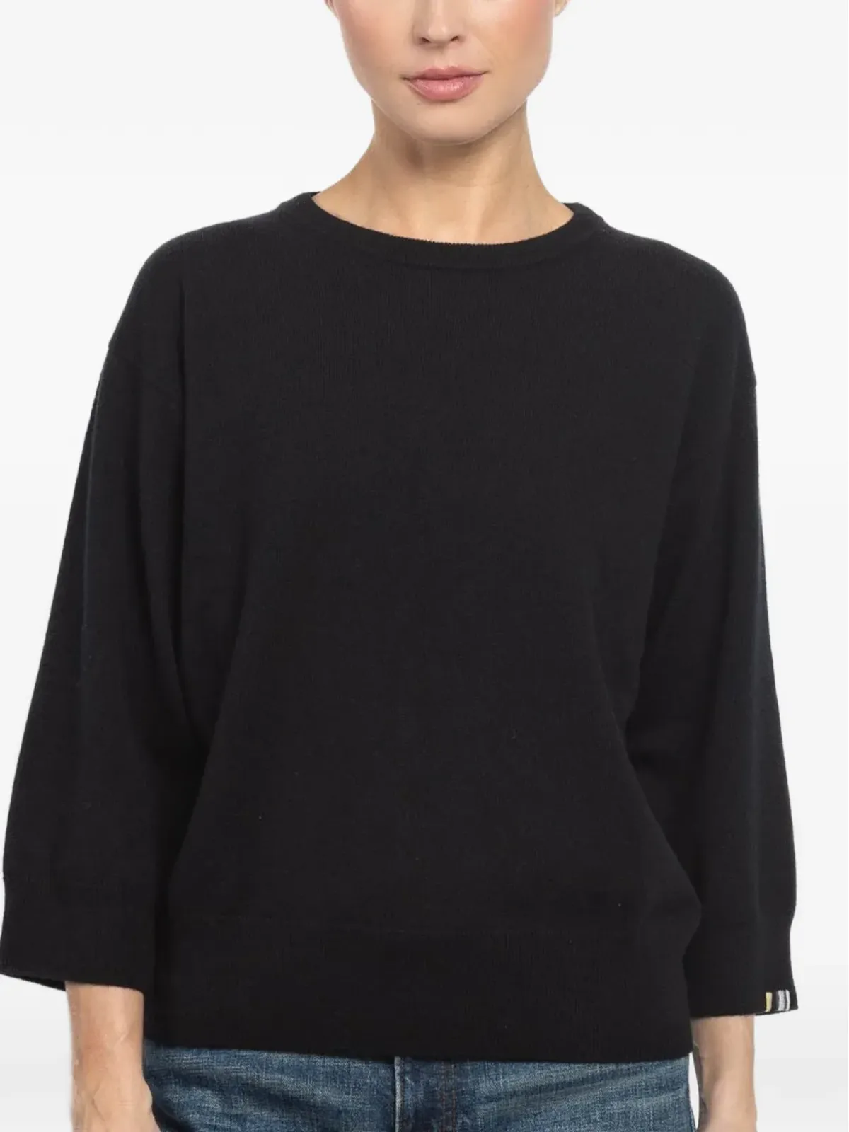 extreme cashmere N°398 Jewel ショートスリーブ クルーネック セーター - ブラック - 画像3