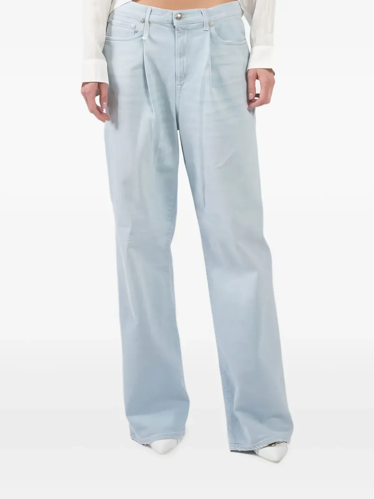 R13 pleated-front jeans - Blue - 画像1