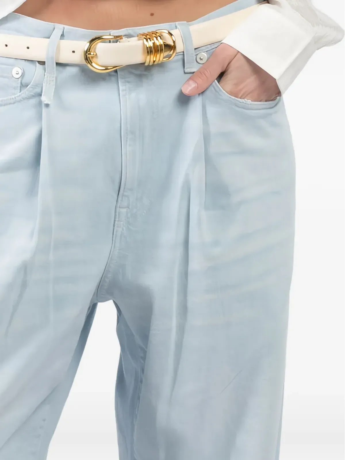 R13 pleated-front jeans - Blue - 画像5