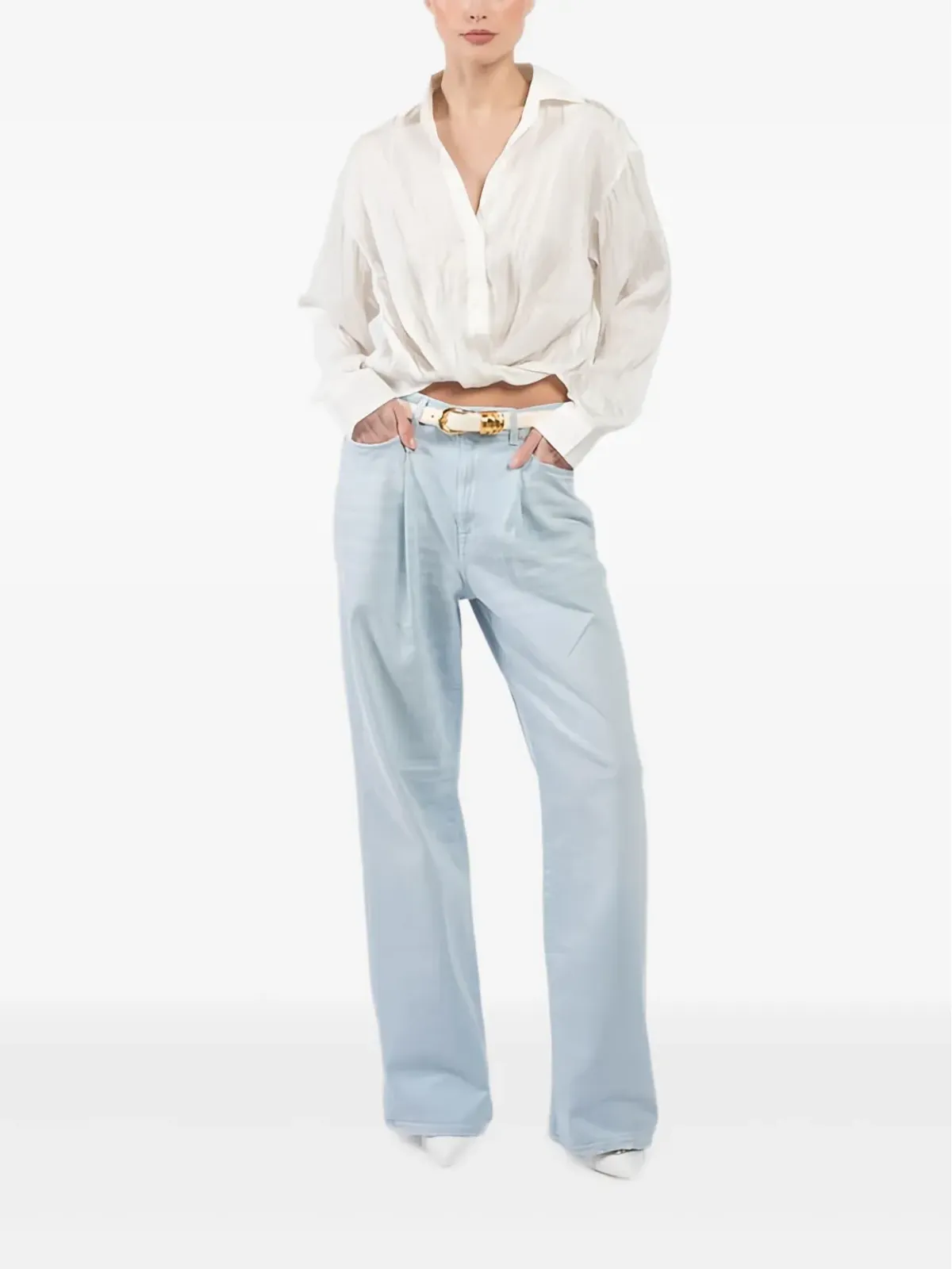 R13 pleated-front jeans - Blue - 画像2