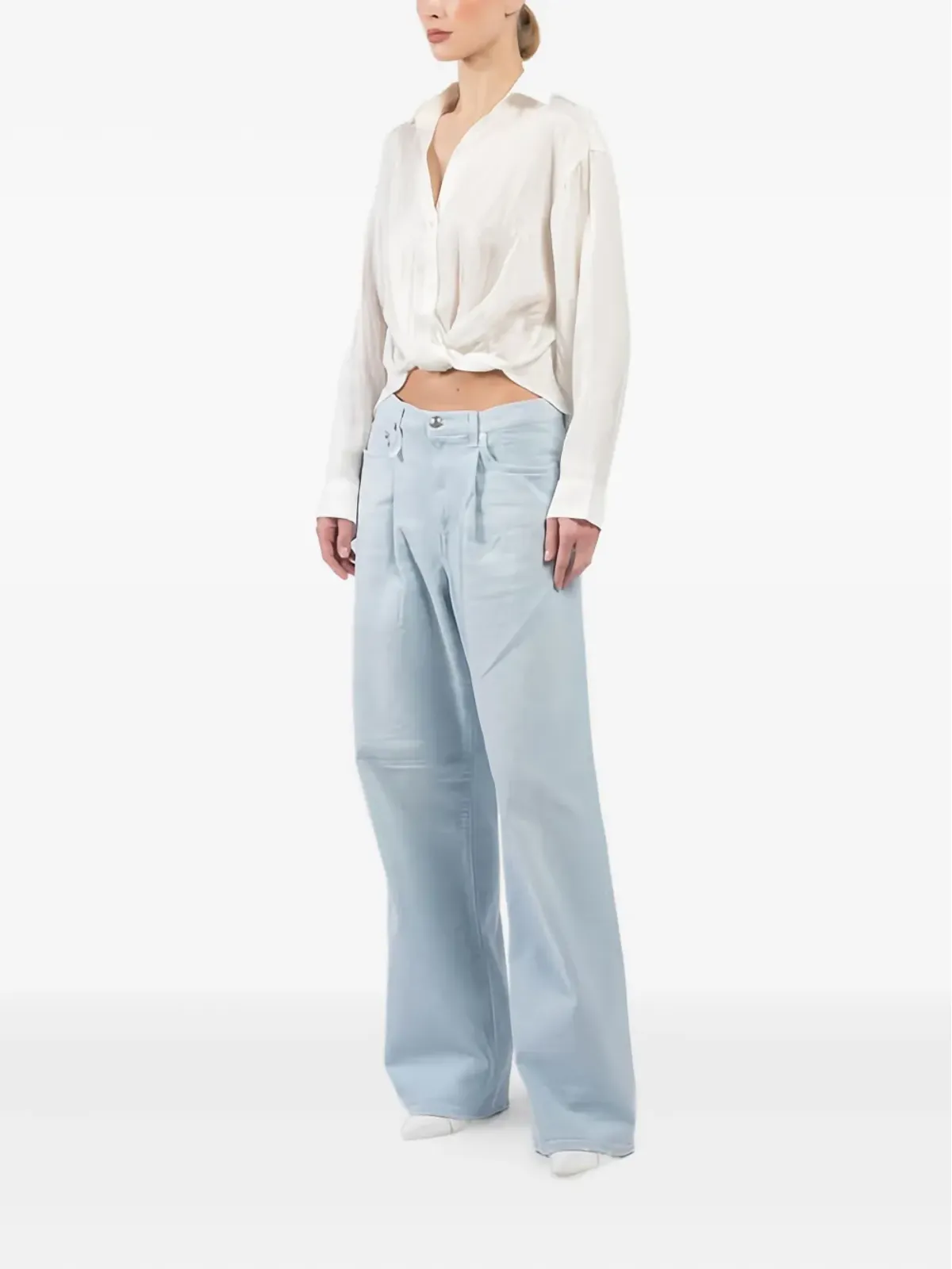 R13 pleated-front jeans - Blue - 画像3