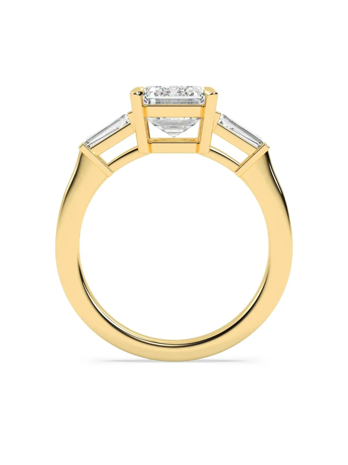Tilla 14K イエローゴールド エメラルドカット ダイヤモンド リング - 画像2