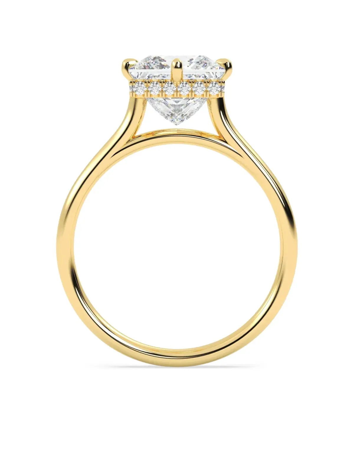 Tilla 14K イエローゴールド プリンセスカット ラボグロウン ダイヤモンド ソリテア リング - 画像1
