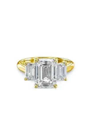 Tilla 14K yellow gold diamond Three Stone ring - サムネイル1