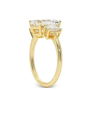 Tilla 14K yellow gold diamond Three Stone ring - サムネイル2