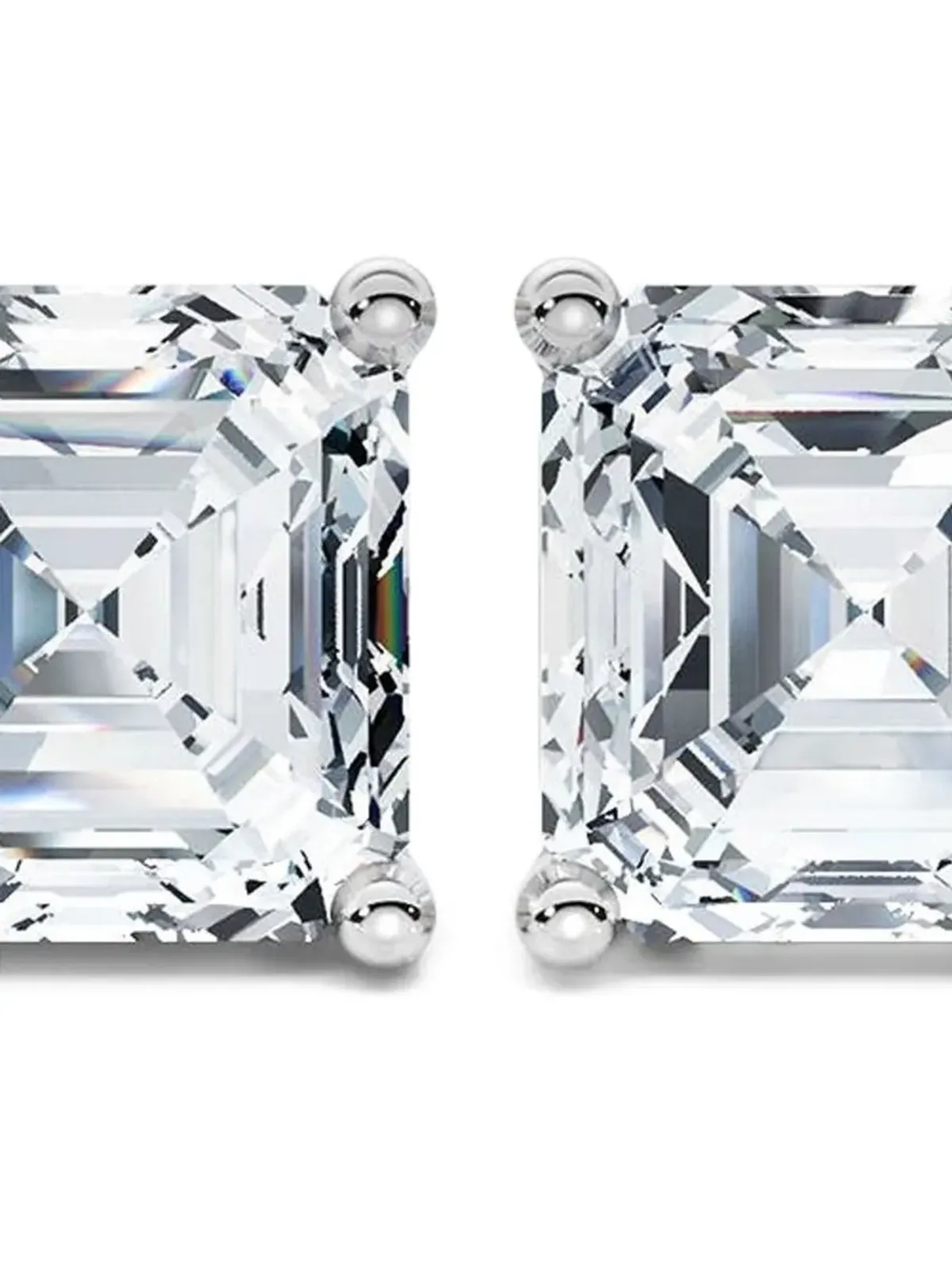 Tilla 14Kホワイトゴールド アッシャー・ダイヤモンド スタッドピアス - 画像2