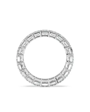 Tilla 14Kホワイトゴールド エメラルドカット ダイヤモンド ウェディングリング - サムネイル2