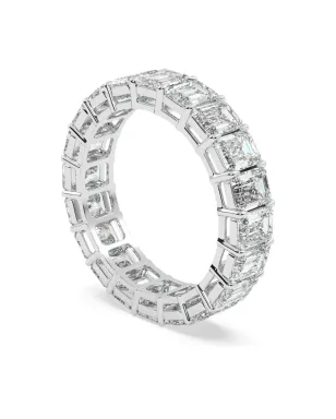 Tilla 14Kホワイトゴールド エメラルドカット ダイヤモンド ウェディングリング - サムネイル3