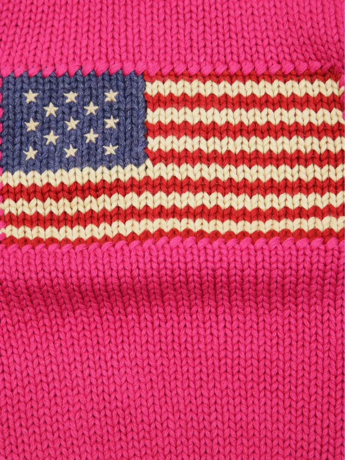 POLO RALPH LAUREN KIDS 旗柄インターシャ ジャンパー - ピンク - 画像3