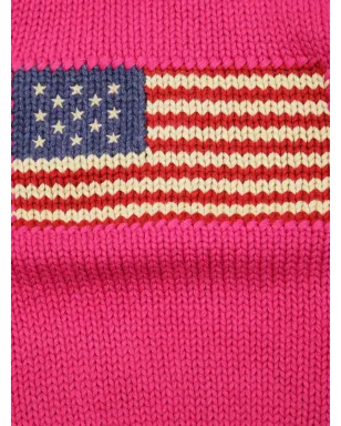 POLO RALPH LAUREN KIDS 旗柄インターシャ ジャンパー - ピンク - サムネイル3