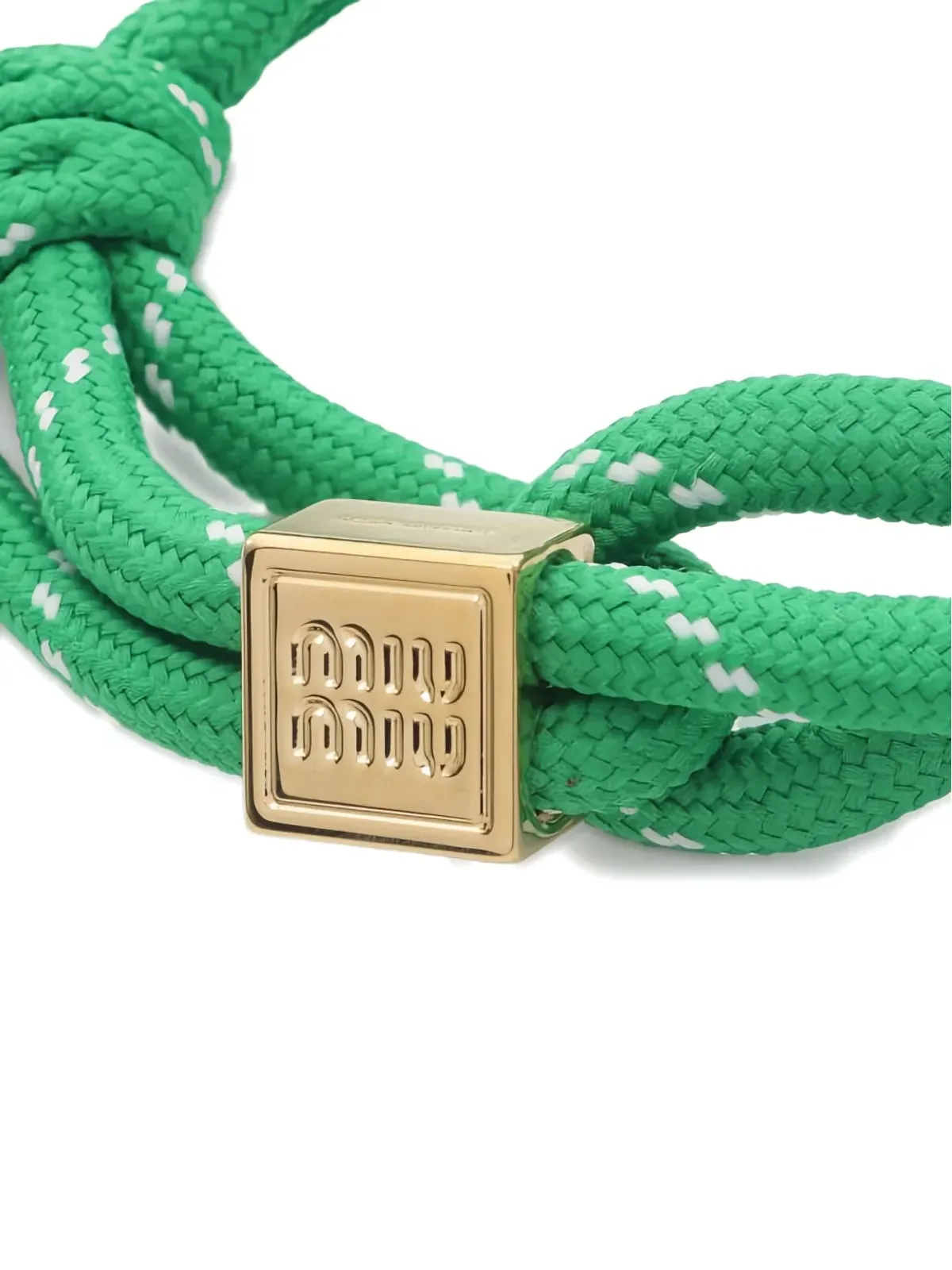 Miu Miu Pre-Owned ノットディテール ロゴチャーム ブレスレット - 画像2