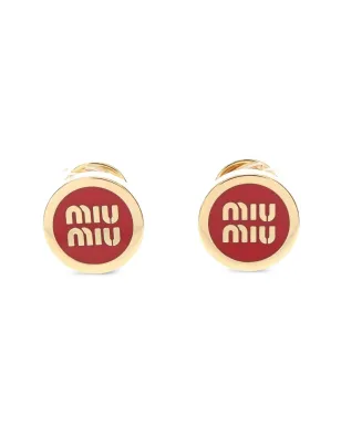 Miu Miu Pre-Owned ホワイトゴールドエナメルイヤリング - サムネイル1