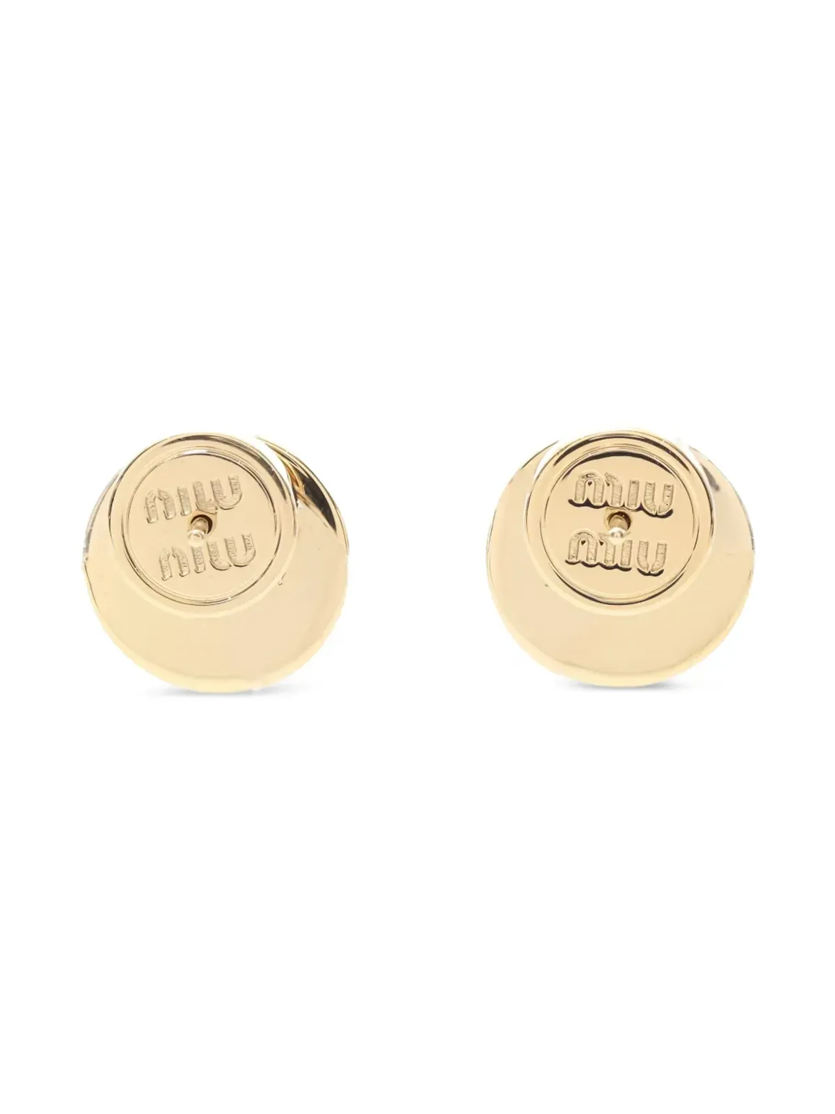 Miu Miu Pre-Owned ホワイトゴールドエナメルイヤリング - 画像2
