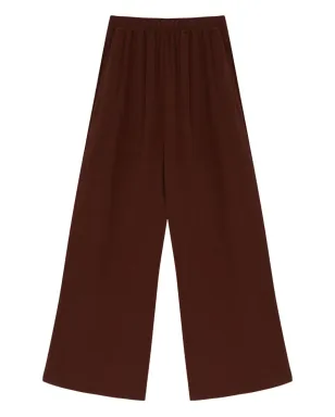 MISCI サン エラスティックウェストバンドパンツ（ブラウン） - サムネイル1