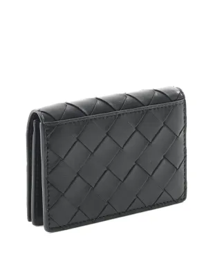 Bottega Veneta ビンテージ 2020s インテレッチャート レザー カードケース - ブラック - サムネイル2