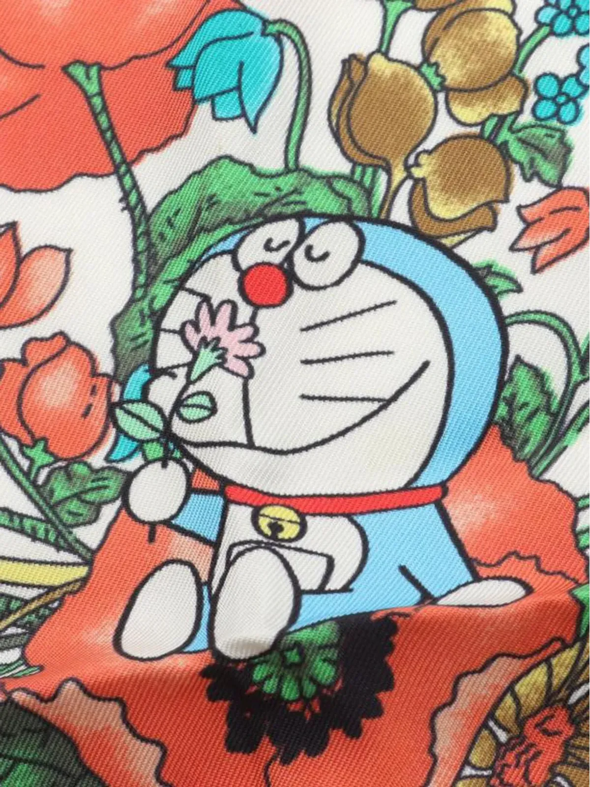 Gucci Pre-Owned × ドラえもん シルクスカーフ ブルー - 画像2