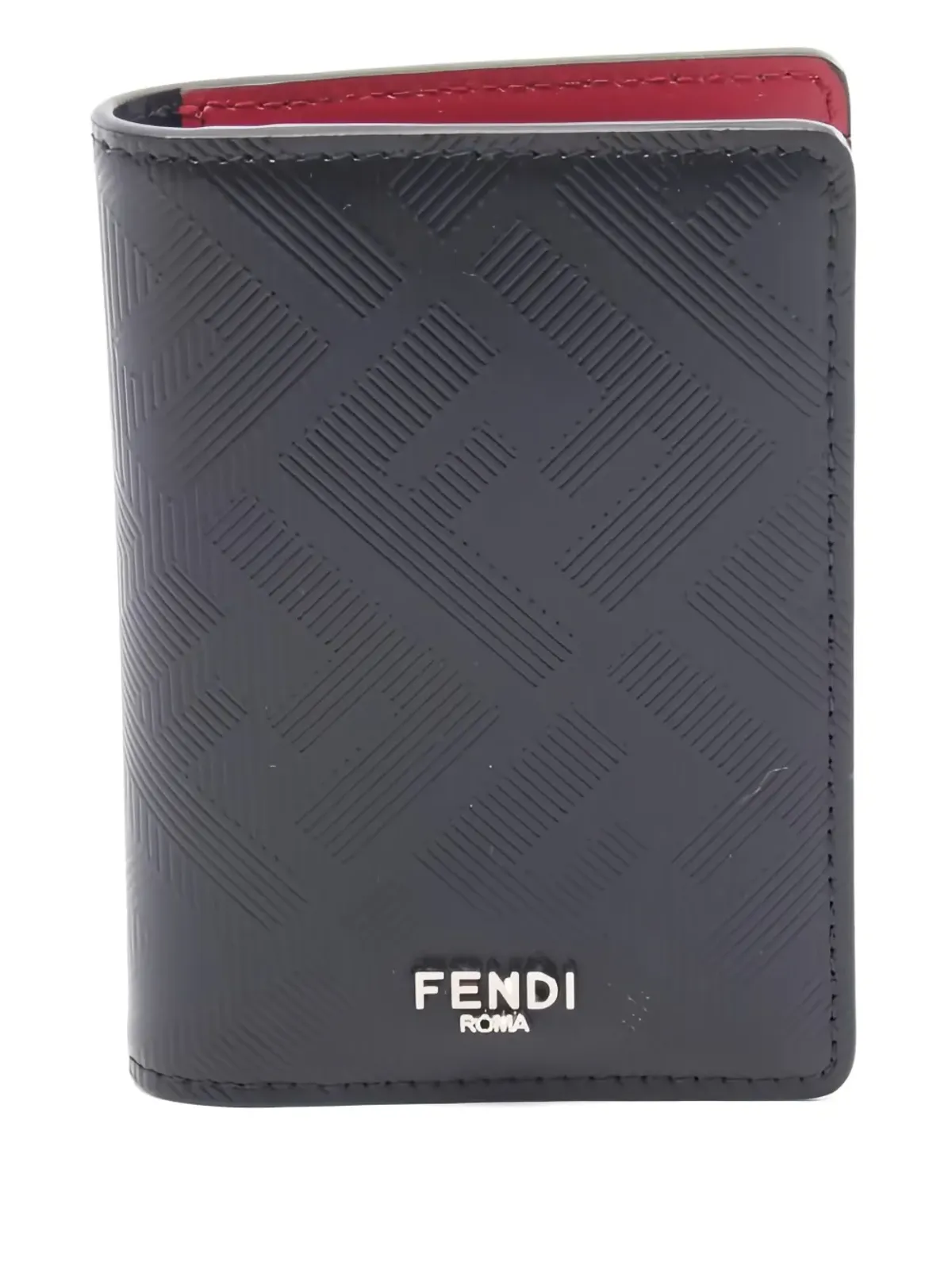 Fendi Pre-Owned 2020年代 シャドウ エンボス レザー カードケース - ブラック - 画像1