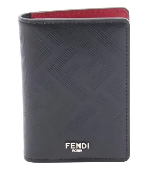 Fendi Pre-Owned 2020年代 シャドウ エンボス レザー カードケース - ブラック - サムネイル1
