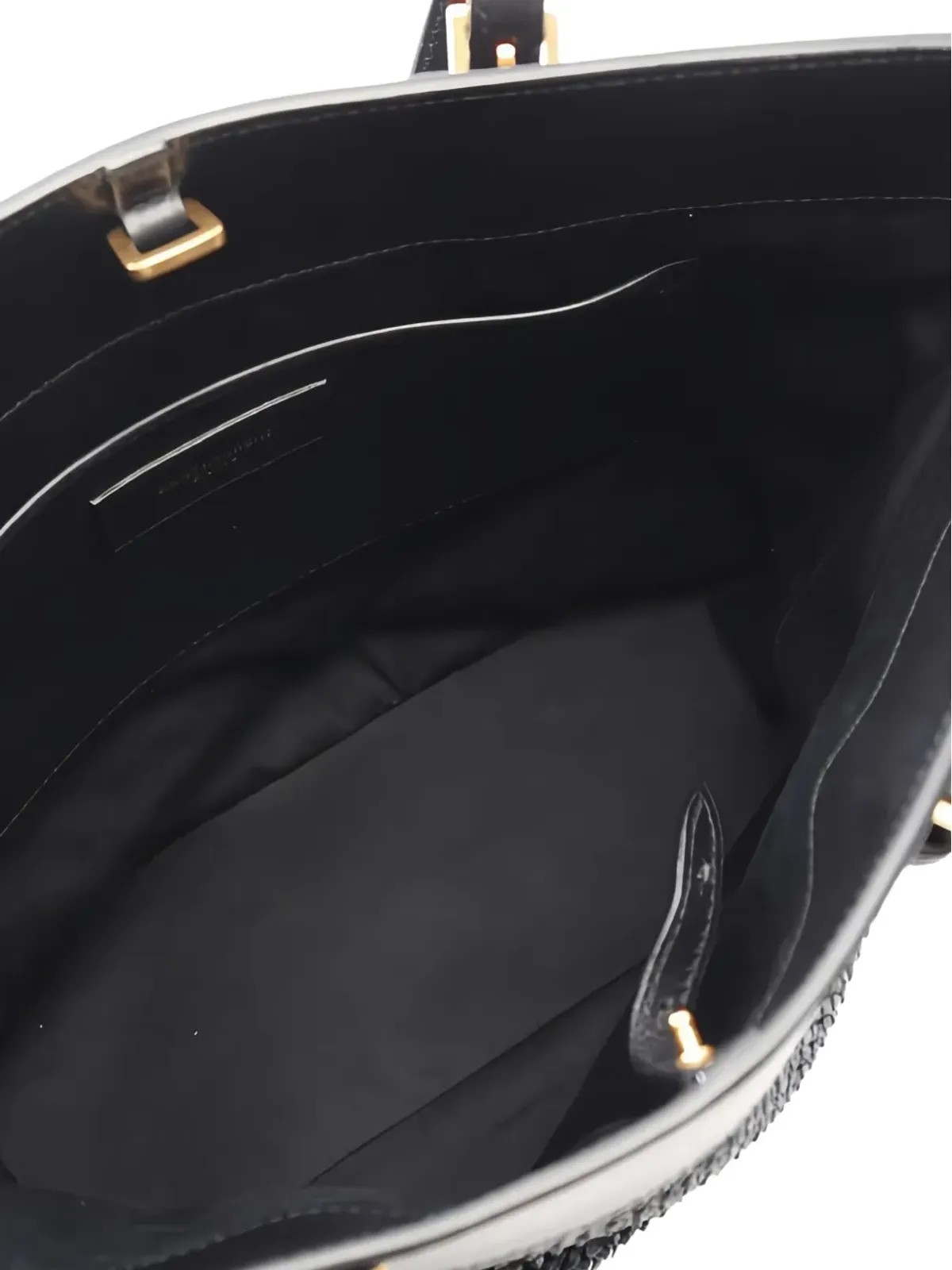 Saint Laurent Pre-Owned ストロー×カーフレザー ショルダーバッグ - 画像2