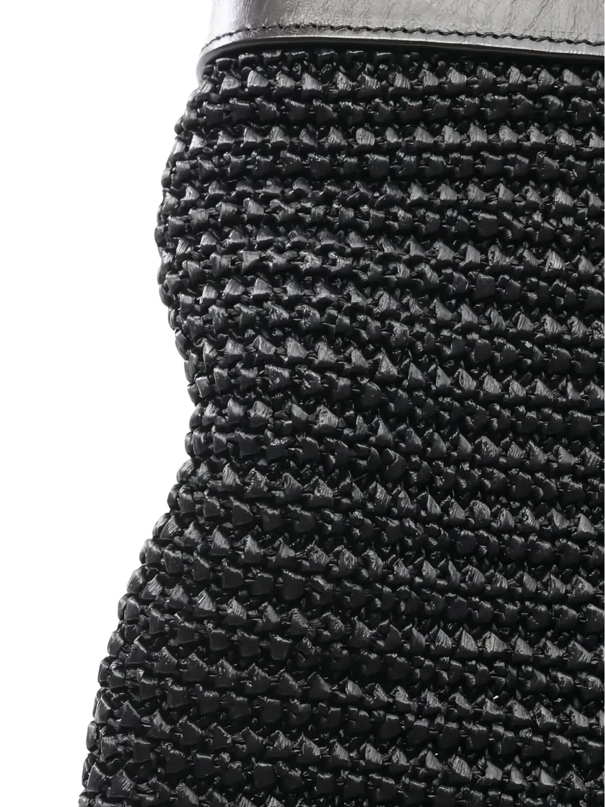 Saint Laurent Pre-Owned ストロー×カーフレザー ショルダーバッグ - 画像3