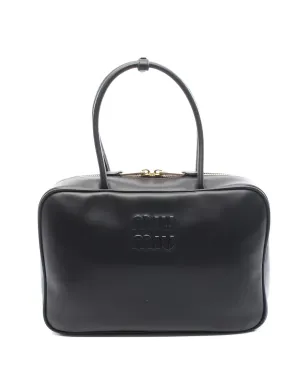 Miu Miu Pre-Owned 2020s Bow embossed leather handbag - Black - サムネイル1