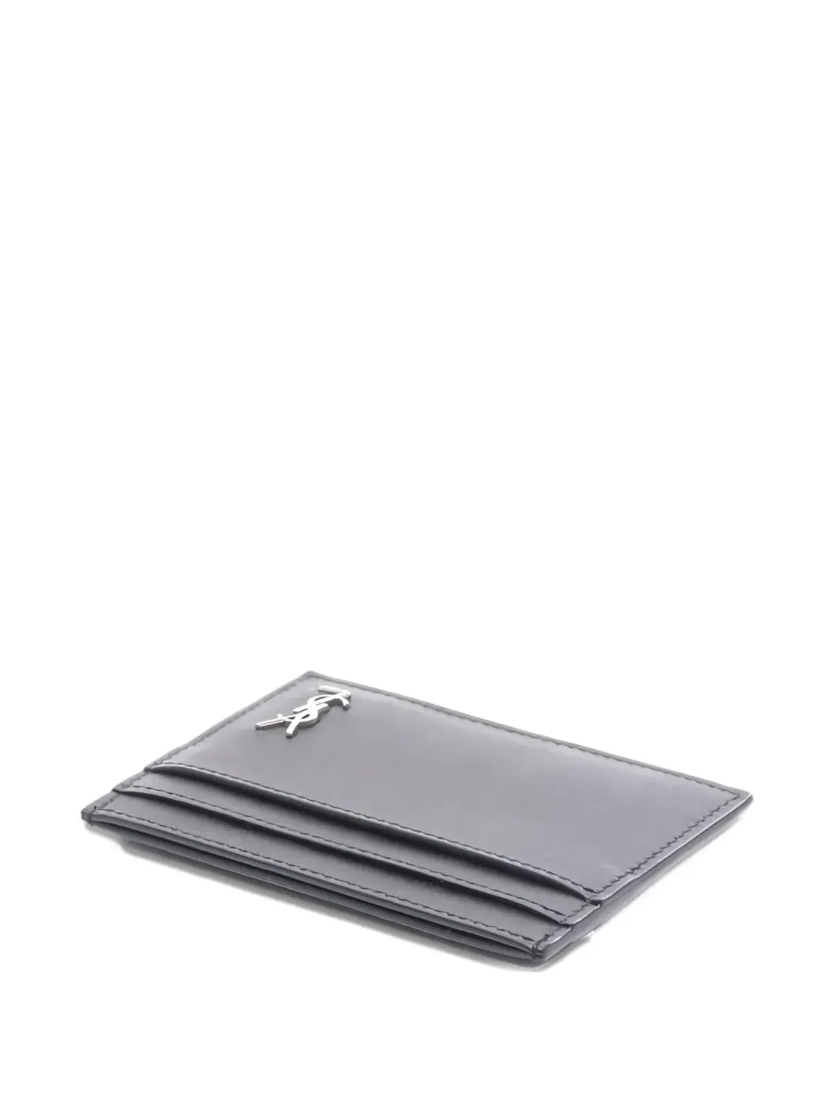 Saint Laurent ビンテージ カサンドレ レザー カードホルダー（ブラック） - 画像3