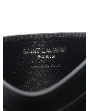 Saint Laurent ビンテージ カサンドレ レザー カードホルダー（ブラック） - サムネイル4