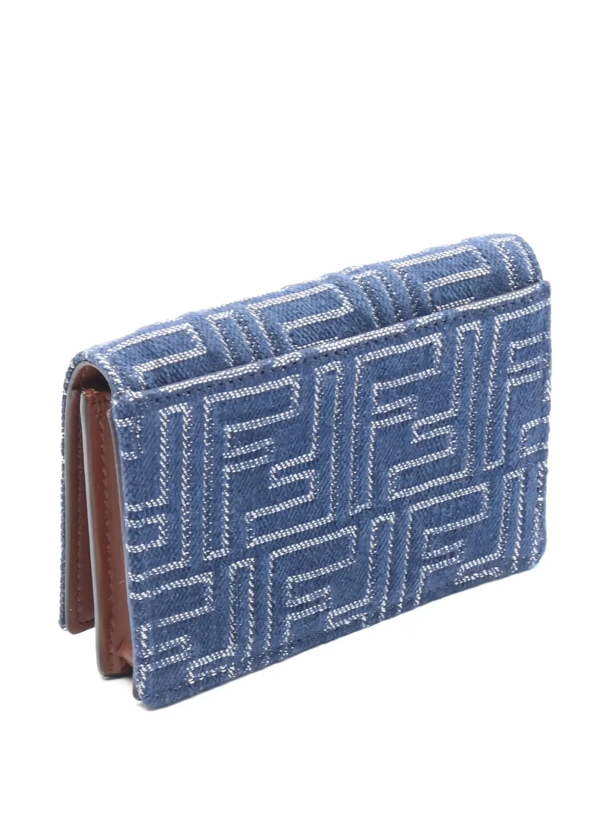 Fendi Pre-Owned デニムレザー ウォレット ブルー - 画像2