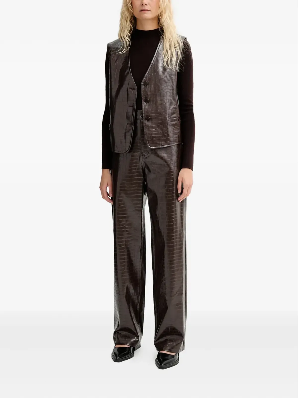 Isabelle Blanche クロコダイル型押しパンツ - 画像2