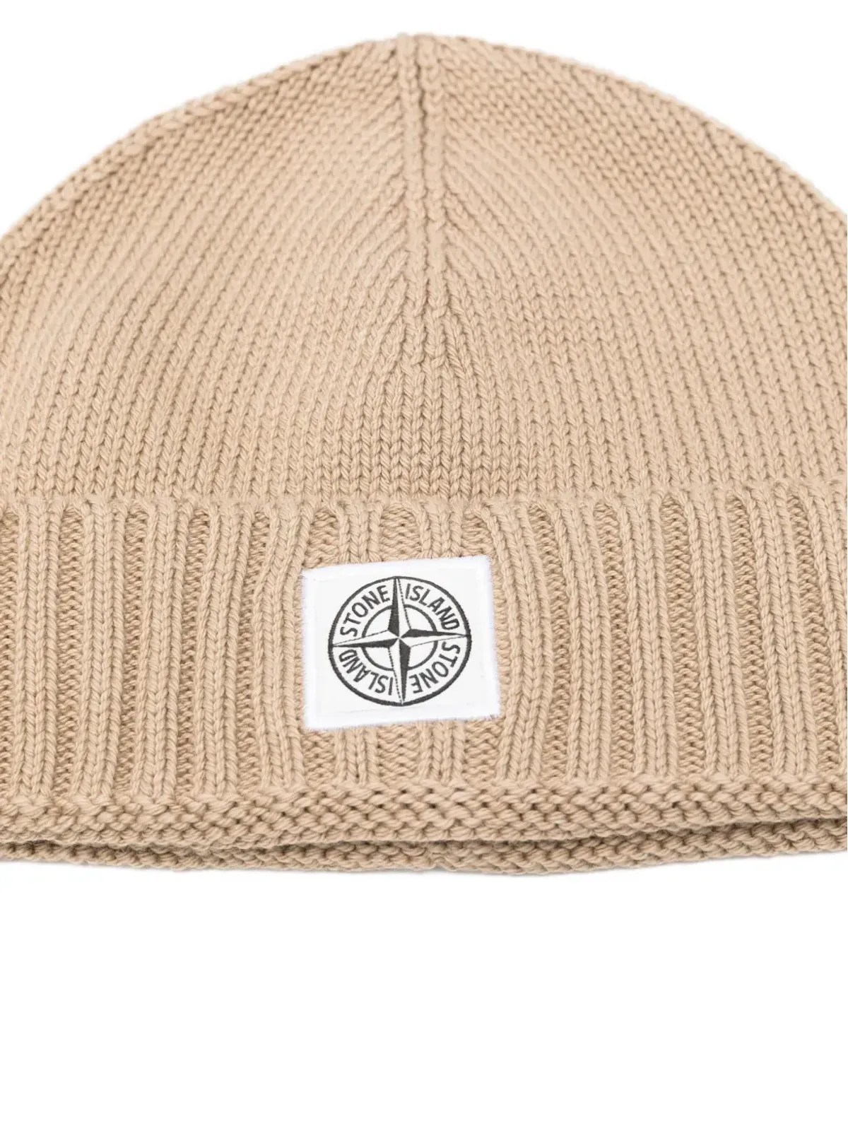 Stone Island Junior ロゴパッチリブ編みビーニー - 画像3