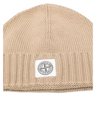 Stone Island Junior ロゴパッチリブ編みビーニー - サムネイル3