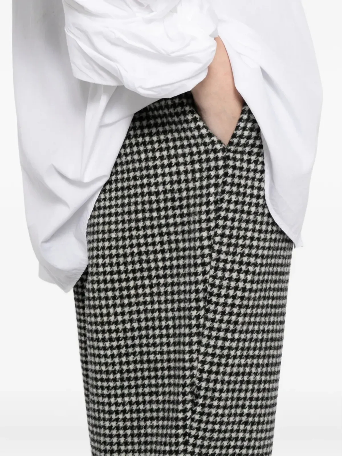 Black Comme Des Garçons ハウンドトゥース柄パンツ - 画像5