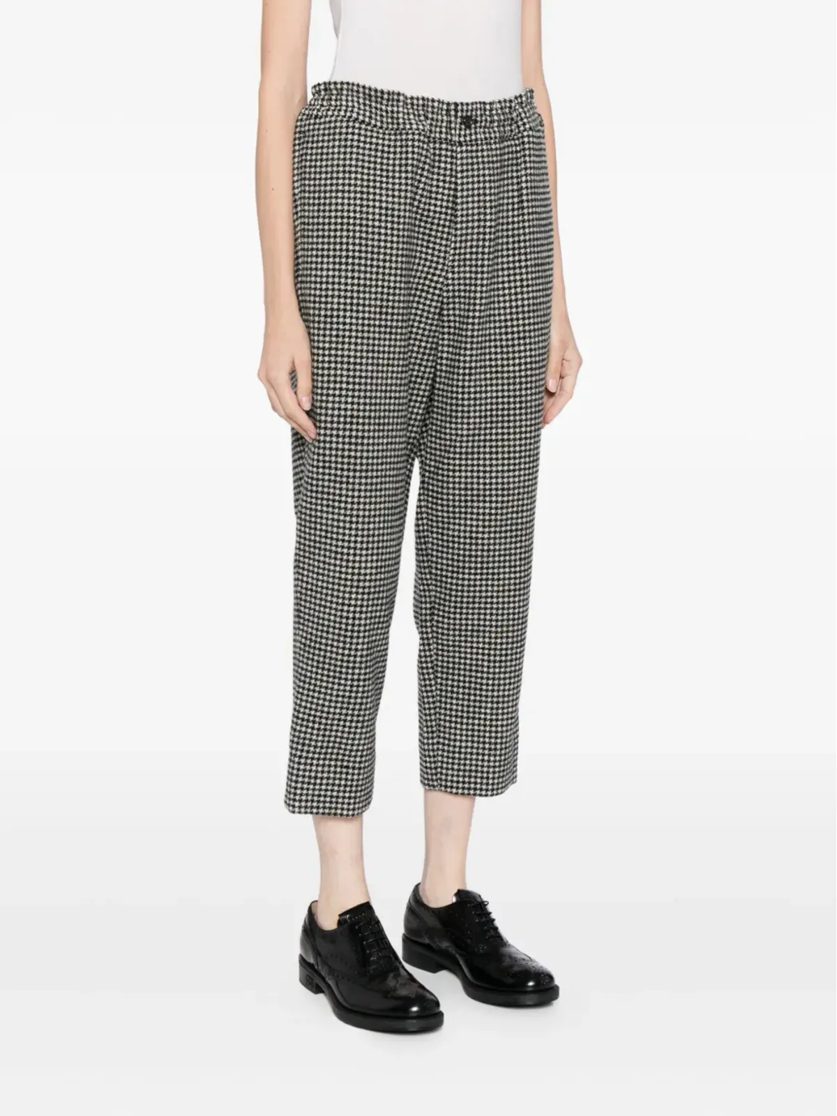 Black Comme Des Garçons ハウンドトゥース柄パンツ - 画像3