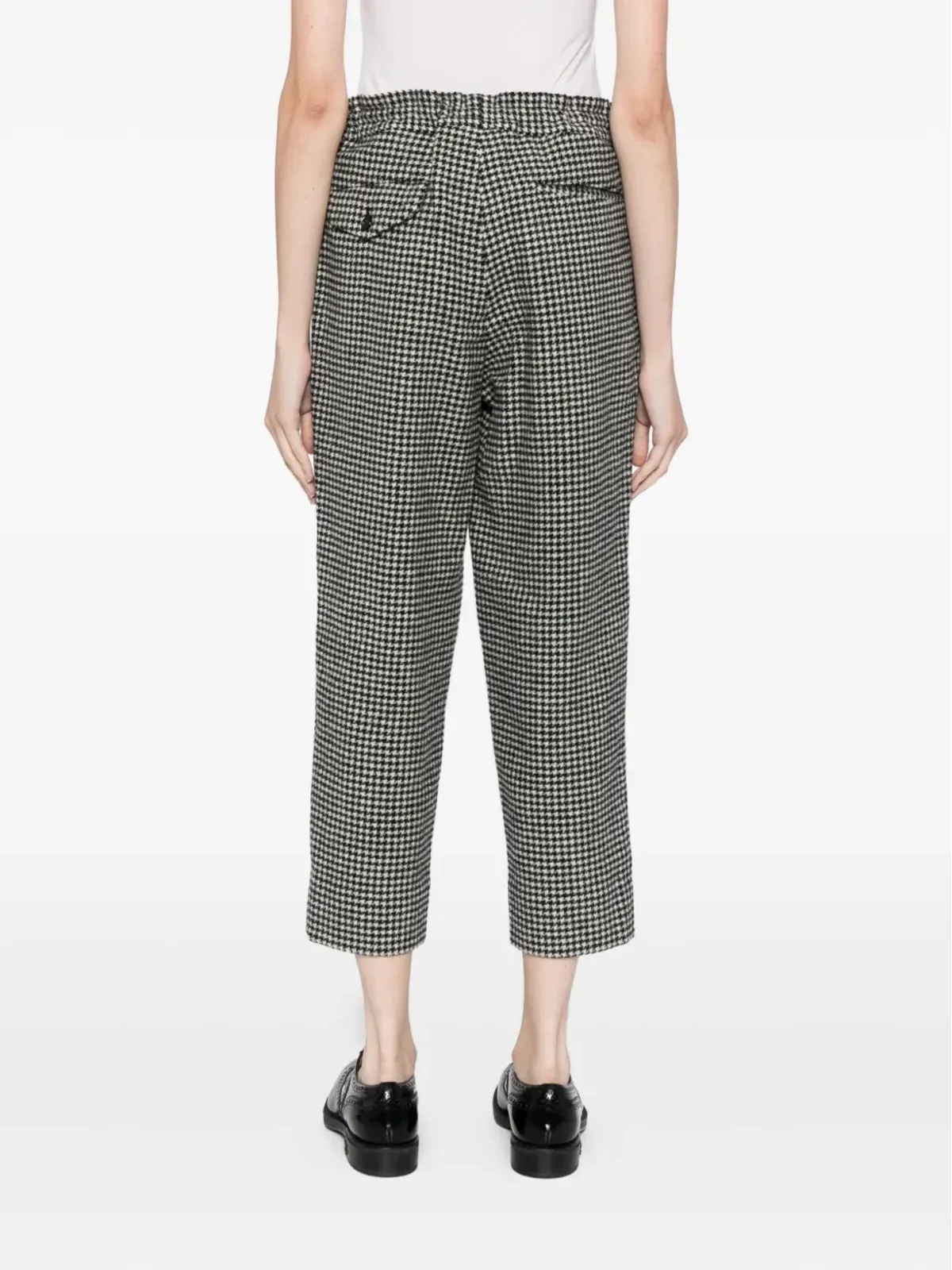 Black Comme Des Garçons ハウンドトゥース柄パンツ - 画像4