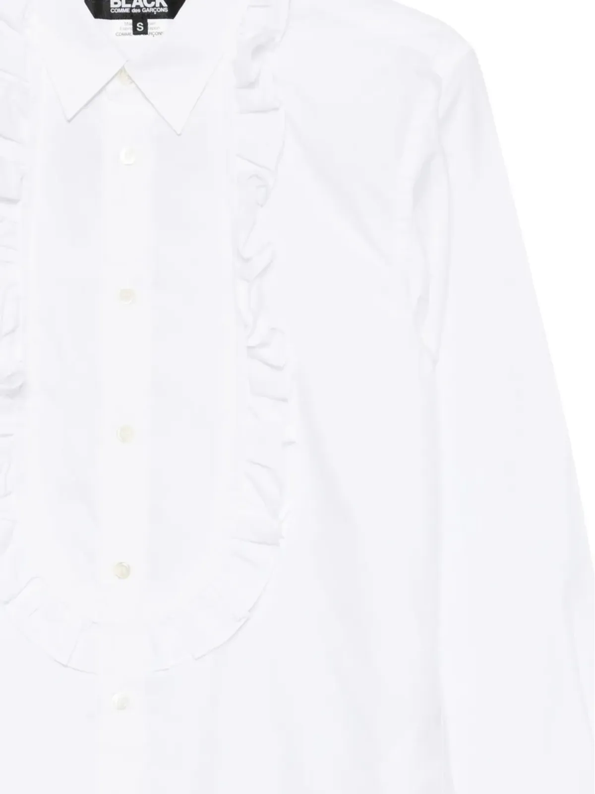Black Comme Des Garçons ラッフルシャツ - ホワイト - 画像3