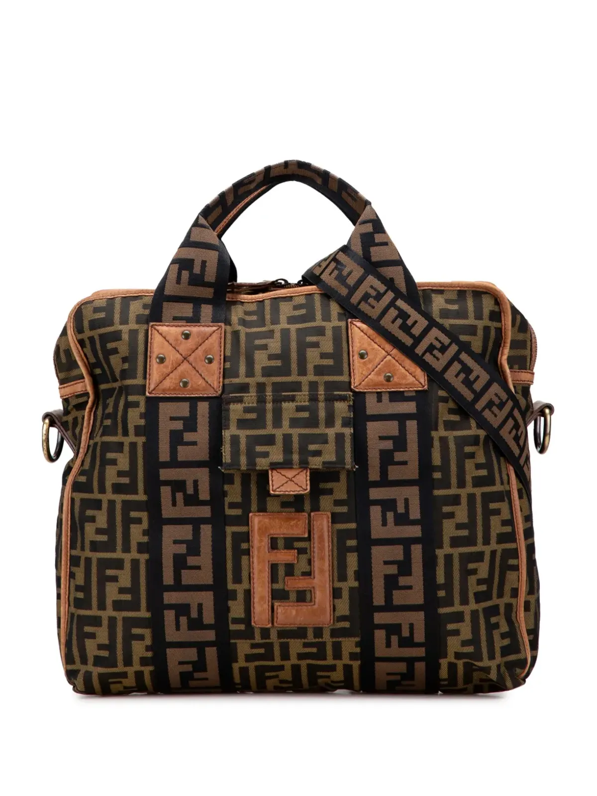 Fendi Zucca Canvas FF サッチェル（ビンテージ） - ブラウン - 画像1