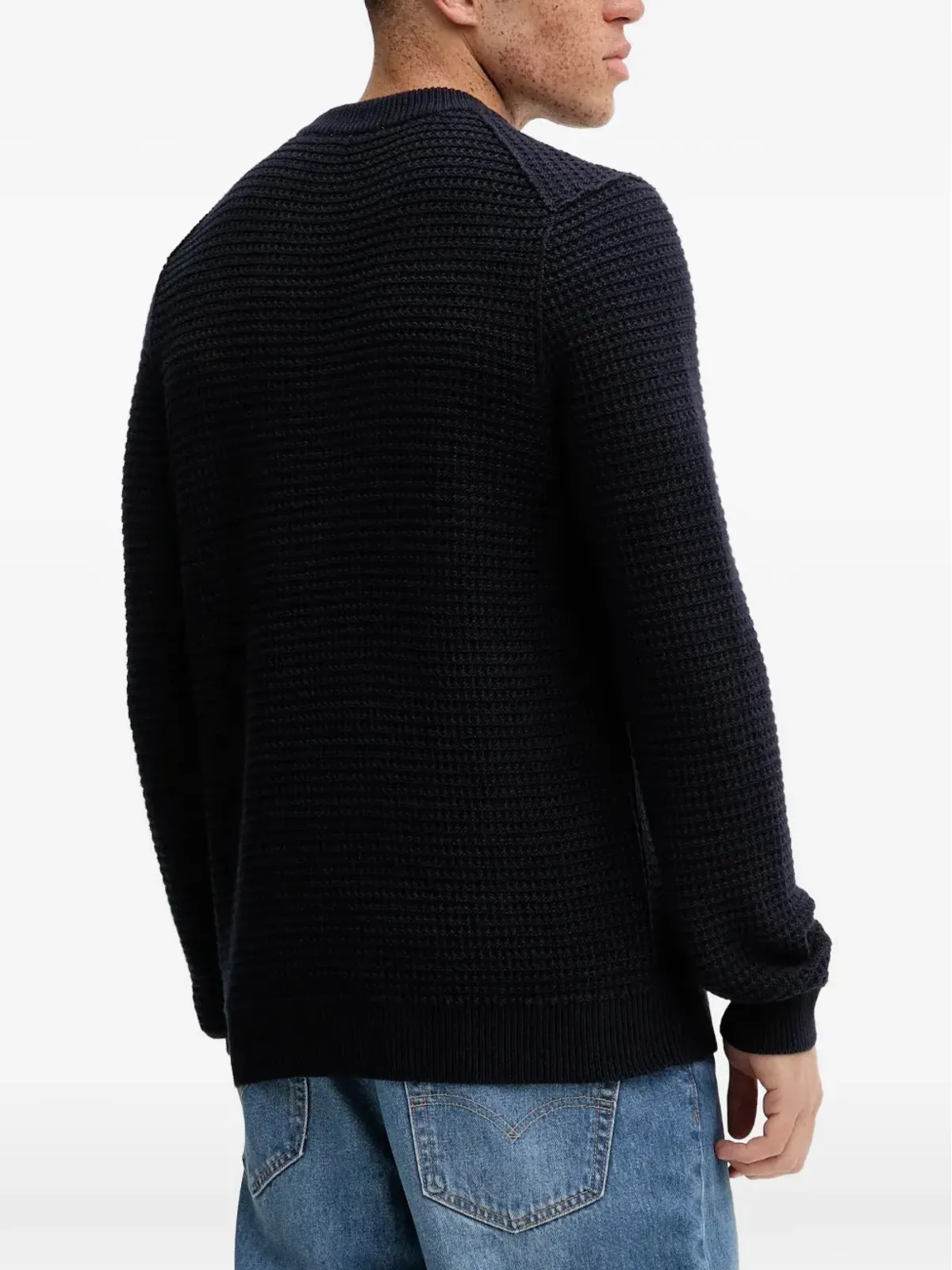 Marc O'Polo ワッフルパターン スウェットシャツ ブルー - 画像3