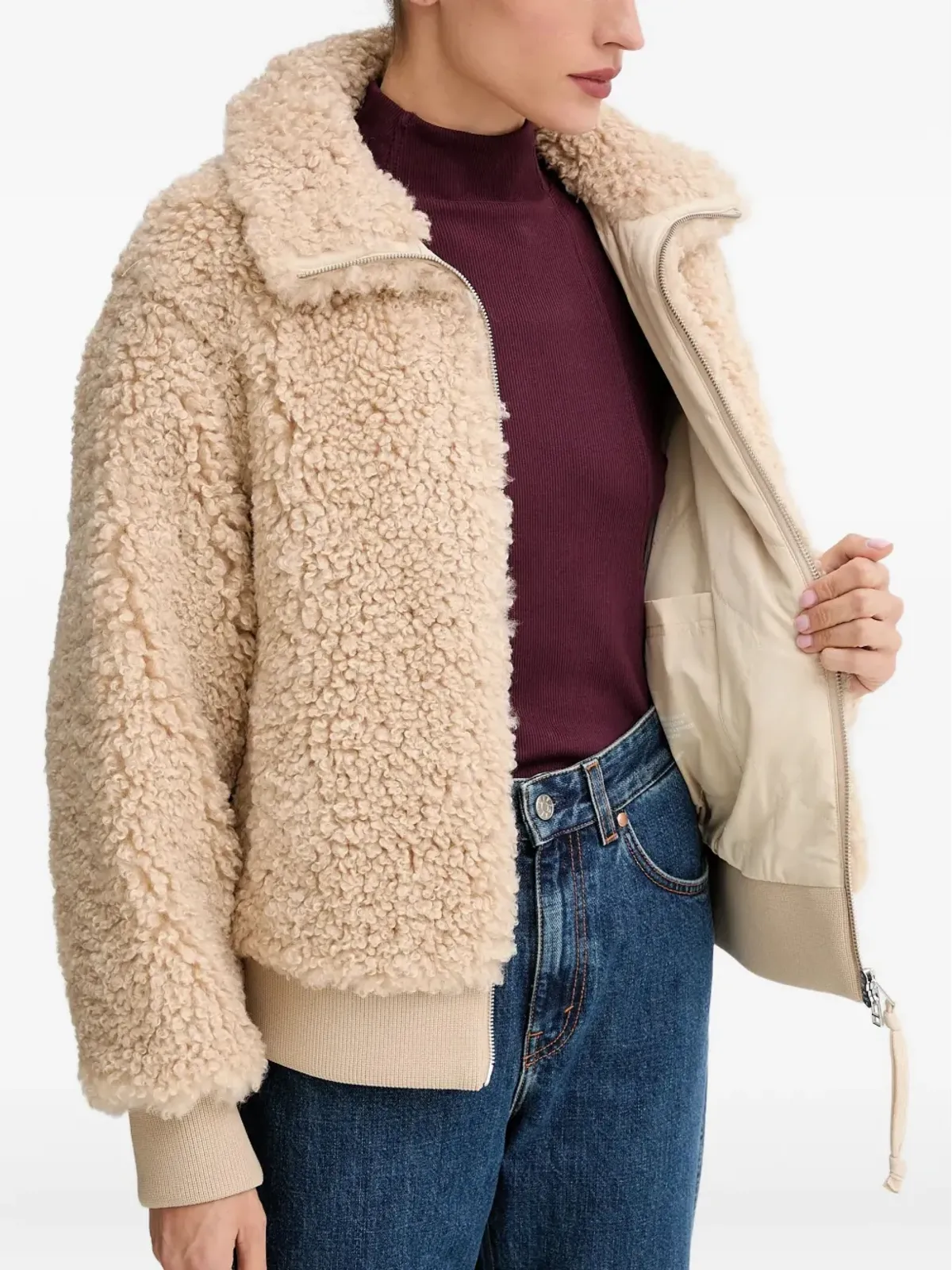 Marc O'Polo フェイクシアリング ジップアップジャケット - 画像4
