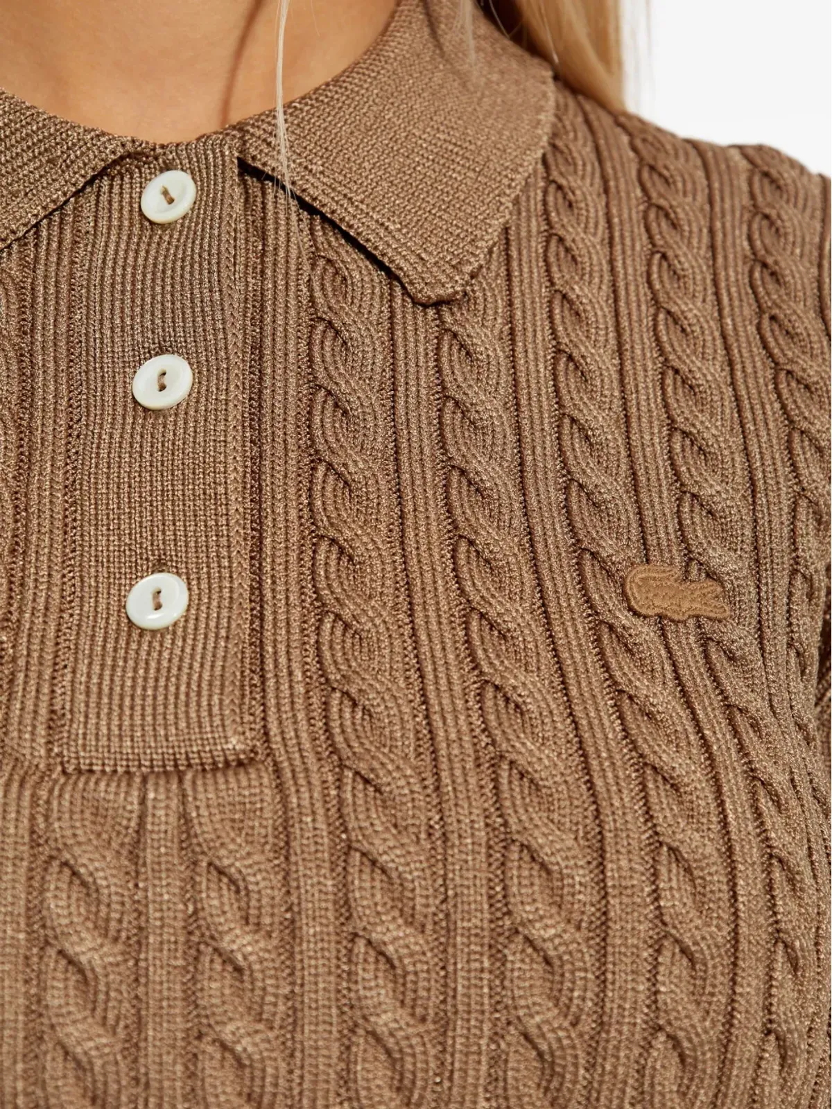 Lacoste ケーブルニット ポロシャツ - 画像5