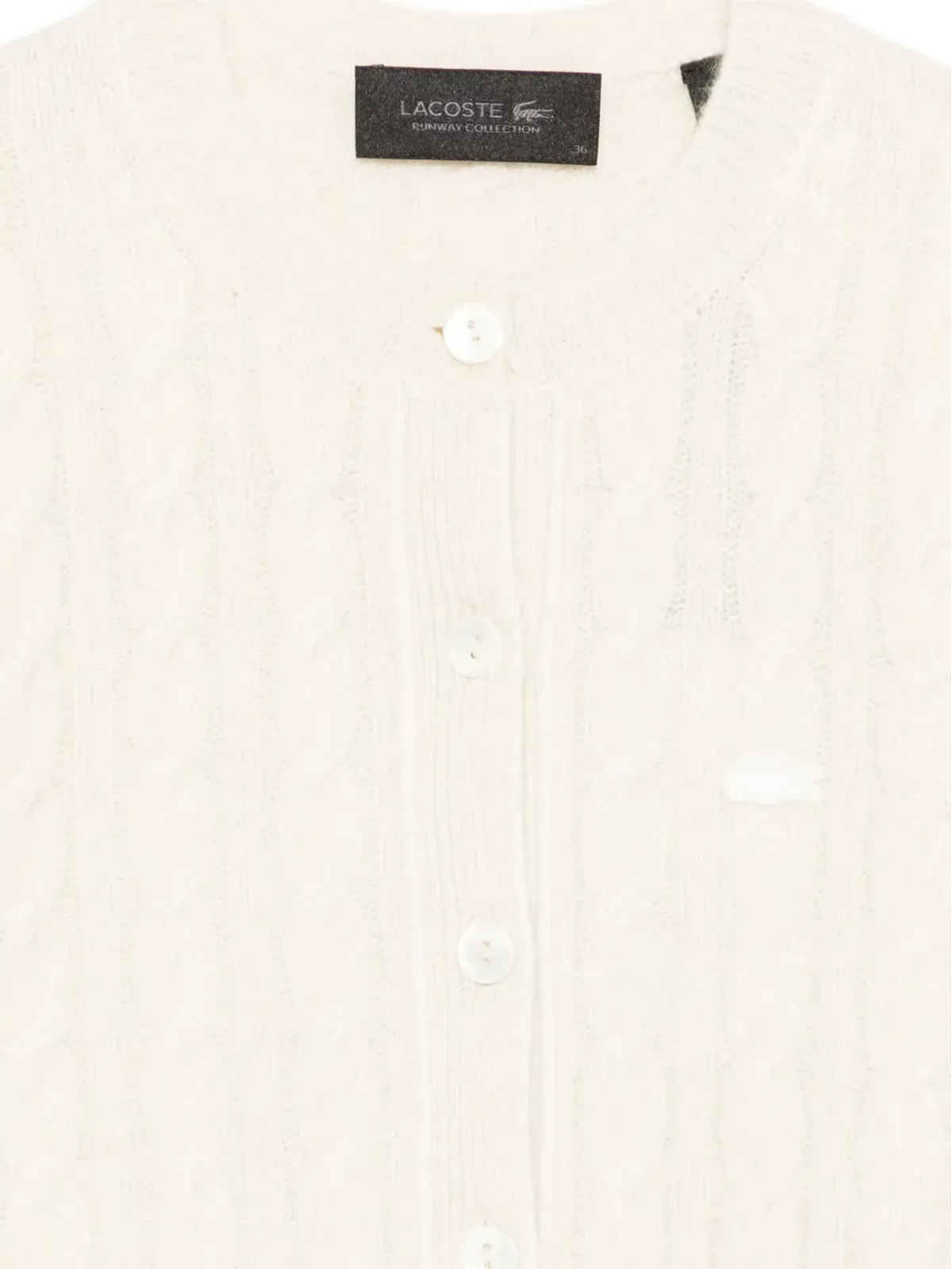 Lacoste ケーブルニットカーディガン - Neutrals - 画像3