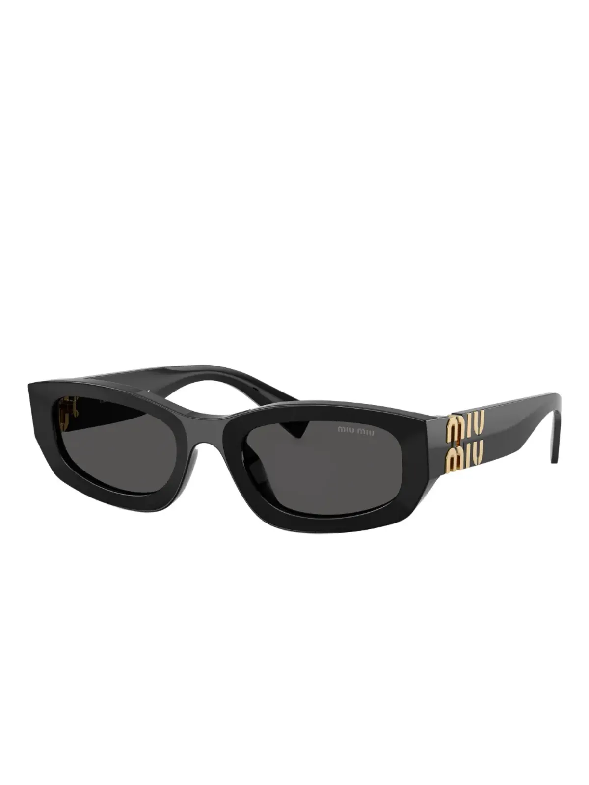 Miu Miu Eyewear 幾何学フレーム ロゴディテール サングラス - ブラック - 画像2