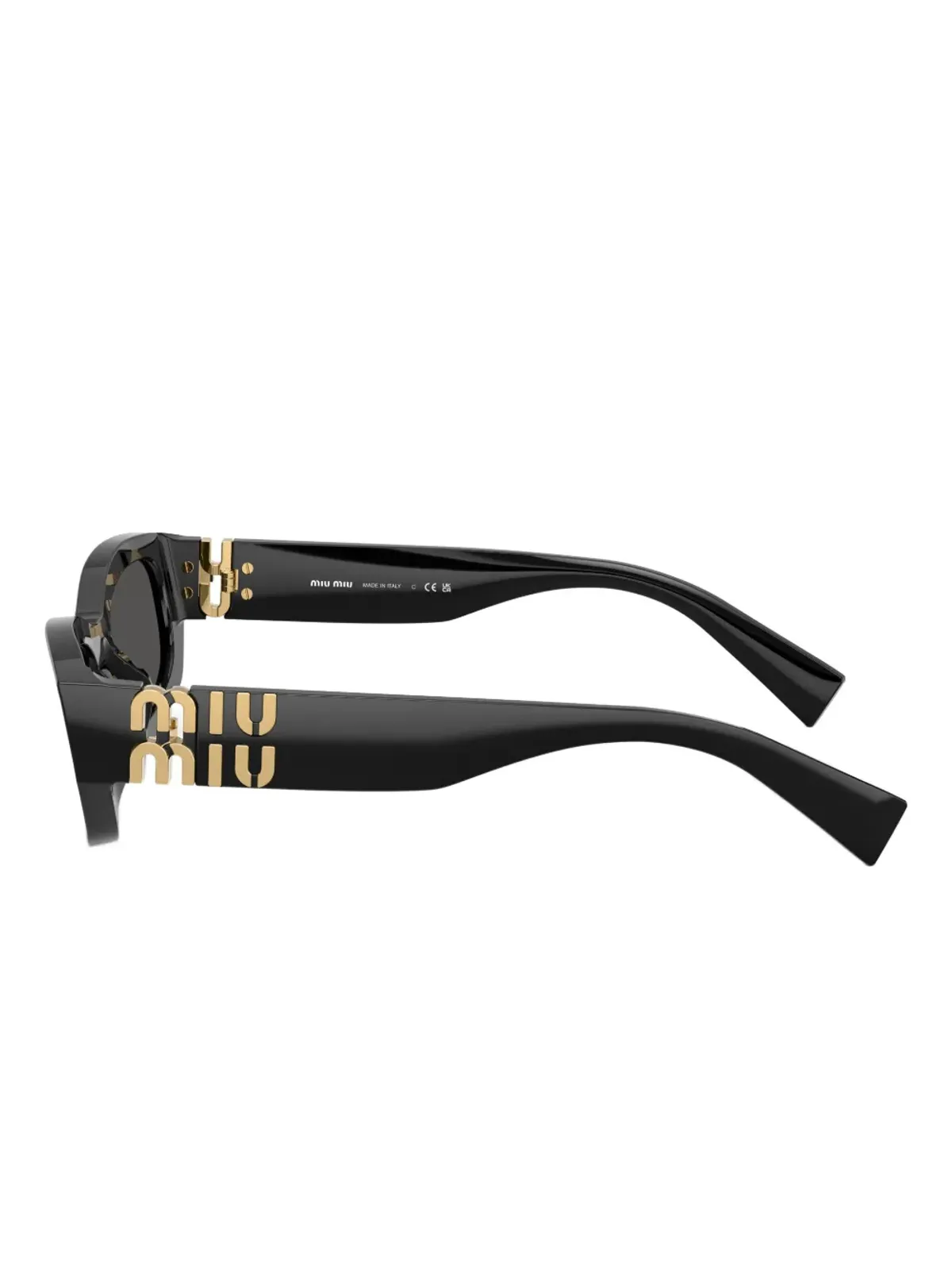 Miu Miu Eyewear 幾何学フレーム ロゴディテール サングラス - ブラック - 画像3