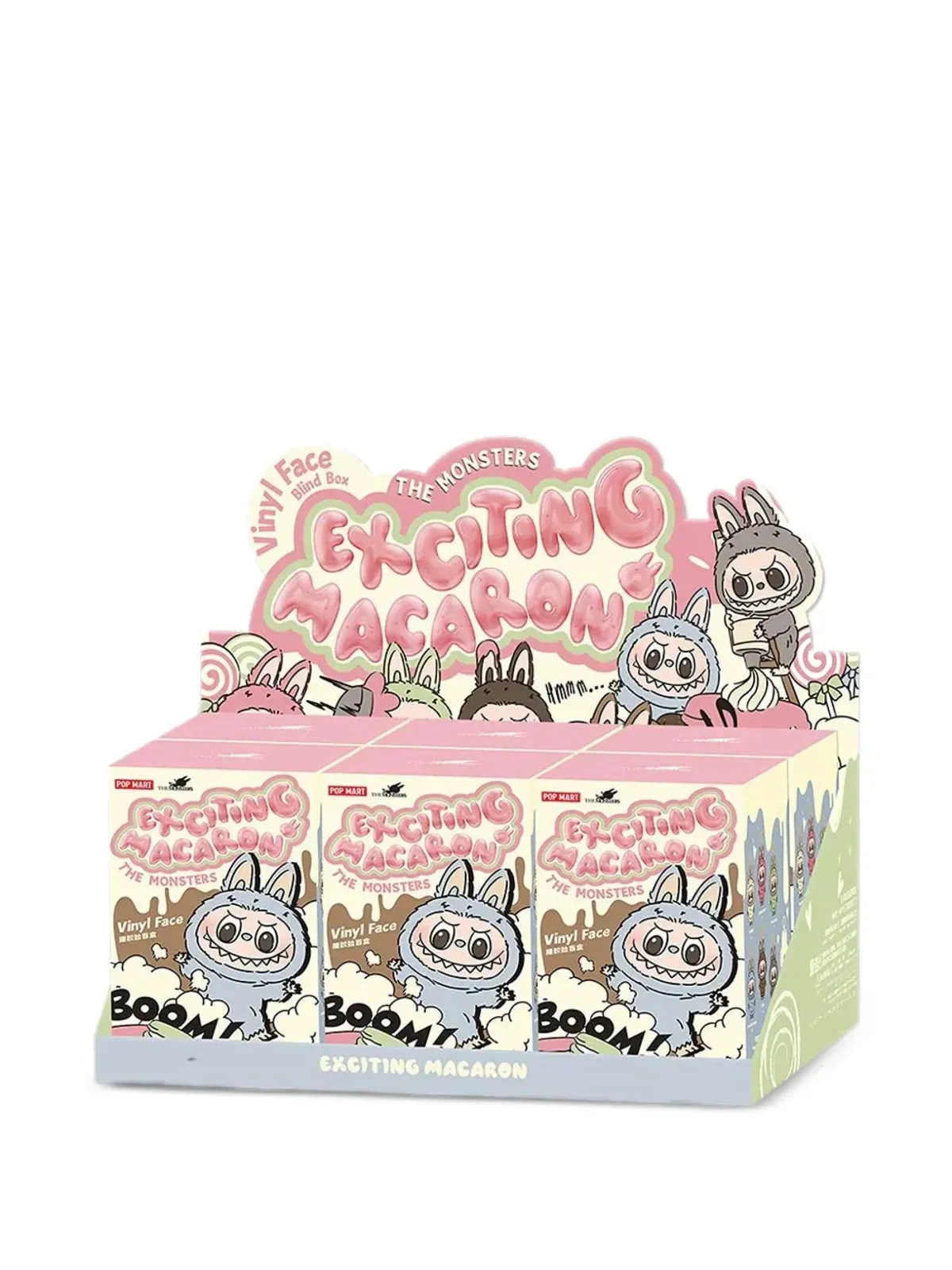 Pop Mart Labubu THE MONSTERS エキサイティング・マカロンシリーズ - ビニール製 フェイスペンダント ブラインドボックス - 画像3